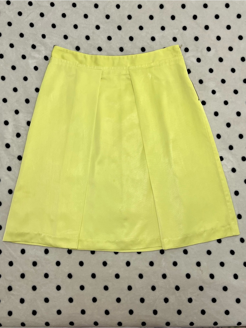 Worthington Neon Yellow Pleated A-Line Skirt Size 12